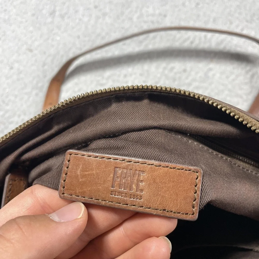 Frye Crossbody Bag Womens Small Brown Leather Buckle Claude Adjustable Strap